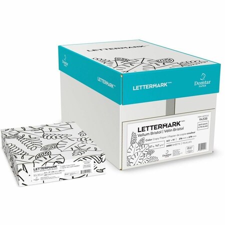 Domtar EarthChoice Cover Stock, Vellum Bristol, 96 Bright, 67 lb Weight, 8.5 x 11, Bright White, 250PK 94338