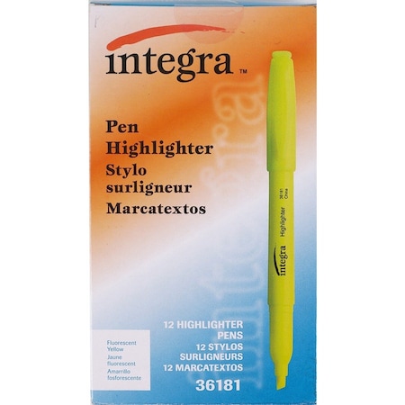 Integra Highlighter, Felt-Tip, Non-Refillable, PK12 ITA36181