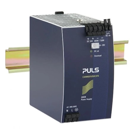 Puls Din Rail Power Supplies for 1-Phase System, 24V, 20A QS20.244