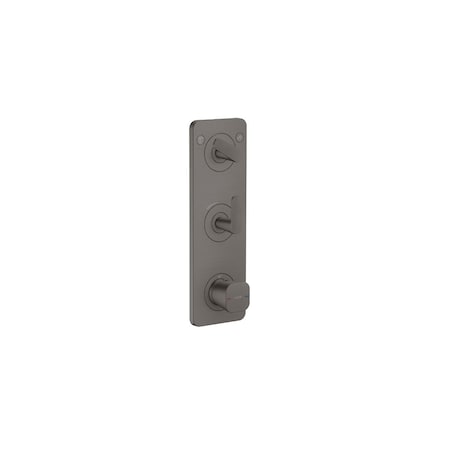 Axor Citterio C Thermostatic Module Trim 15" x 5" for 2 Functions- Cubic Cut in Brushed Black Chrome 49701341