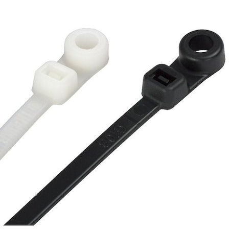Nichifu Screw Mount Black Mounting Head Cable Ties, 14.76 in, 120 lb, Natural 830C