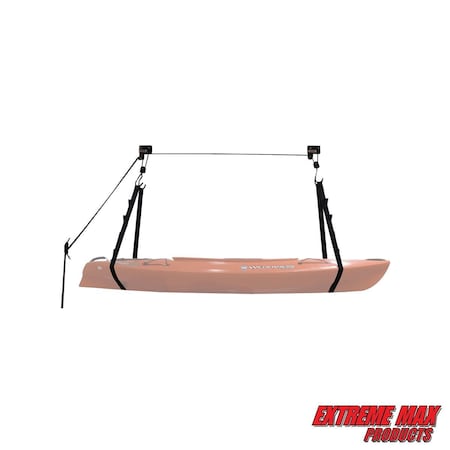 Extreme Max 3004.0204 Kayak/Canoe/Bike/Ladder Hoist&Lift Storage in Shop or Garage-120 lbs. Capacity 3004.0204