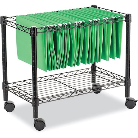 Alera Single-Tier Rolling File Cart, 24w x 14d x 21h, Black ALEFW601424BL