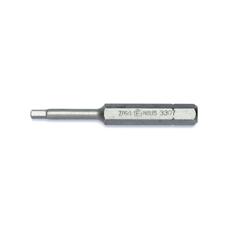 Genius Tools 1/4in Hex Shank, 7/64in Hex Screwdriver Bit 56mmL 3307