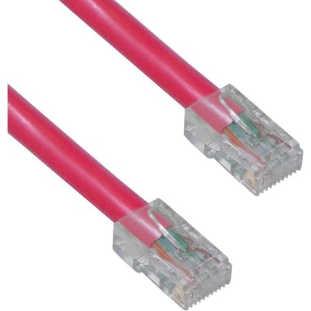 Cable Wholesale Cat5e Red Copper Ethernet Patch Cable, Bootless, POE Compliant, 100 foot 10X6-171HD