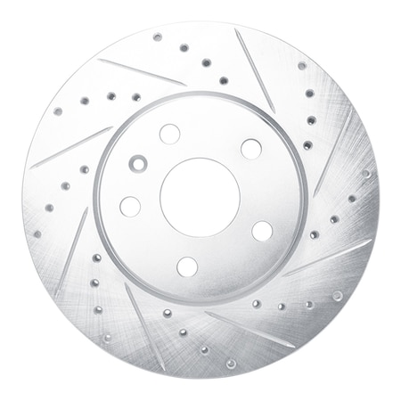 Dynamic Friction Co DFC Brake Rotor - Drilled and Slotted - Silver 631-46025R