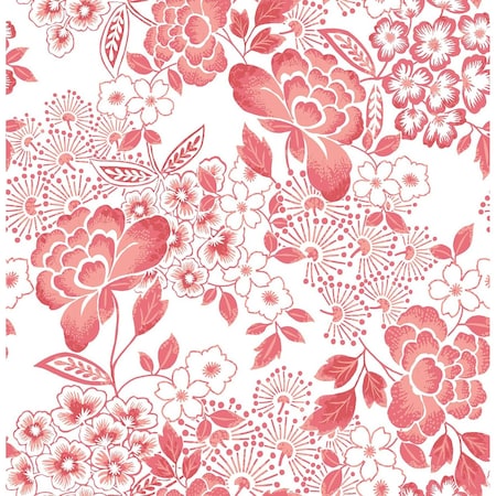 A-Street Prints Irina Coral Floral Blooms Wallpaper 4081-26301
