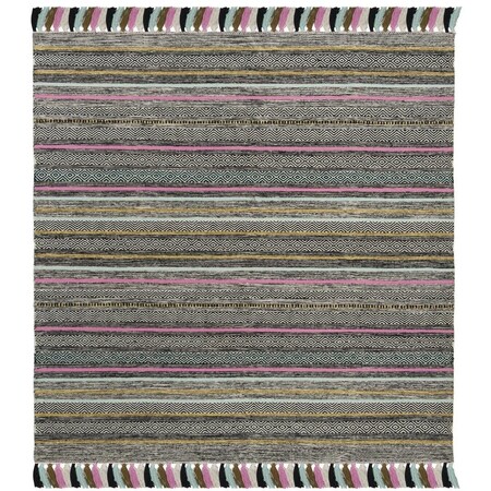 Safavieh Montauk Hand Woven Square Area RugBlack & Multicolor 6 x 6 ft. MTK901B-6SQ