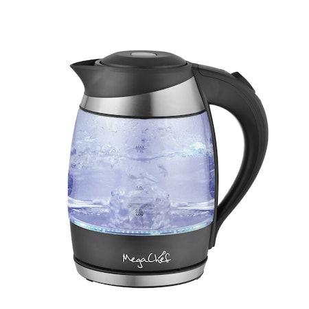 Megachef 1.8Lt. Glass and Stainless Steel Electric Tea Kettle MGKTL-1757-18