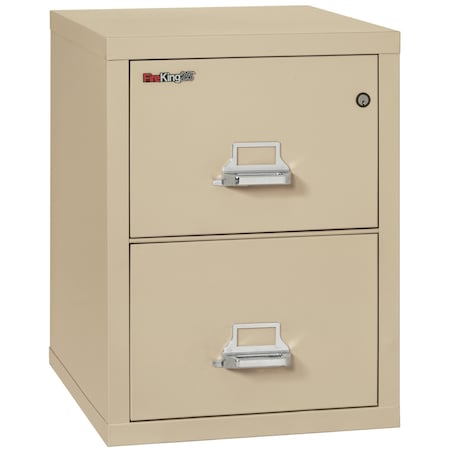 Fireking 15-1/4" W 2 Drawer Fire-Resistant Vertical File Cabinet, Parchment, Legal 2-2125-CPA