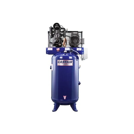 Castair Compressor, Industrial Series, 80 Gal. Vertical, 7.5HP 1-ph 230V, 24.8 cfm 175psi GPE211019