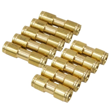 Mytee Products DOT Union Connector Brass Push-Lock Air Brake Fitting 1/4in and 3/8in Tube MP-ABF-UNION-1438-KIT