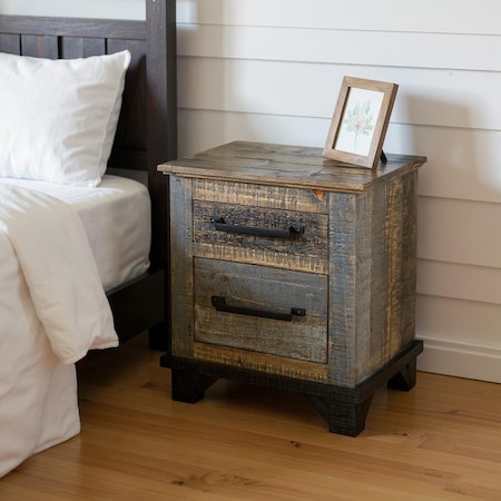 Homeroots 27" Brown Two Drawer Nightstand 527077