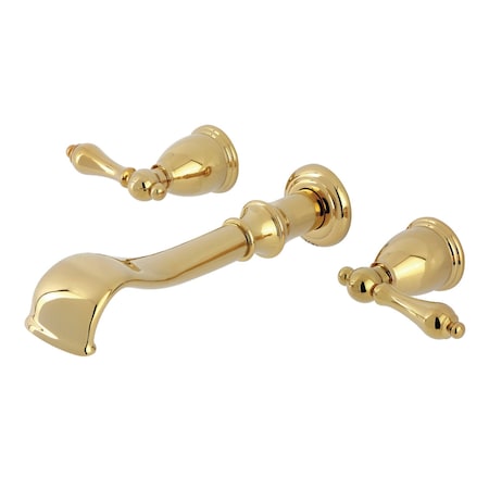 Kingston Brass Two-Handle Wall Mount Tub Faucet, Polished Brass KS5022AL