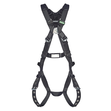 Msa Safety V-FORM Fall Protection Harnesses, XS, 400 lb, Quick-Connect Chest/ Tongue Leg Straps 10252231