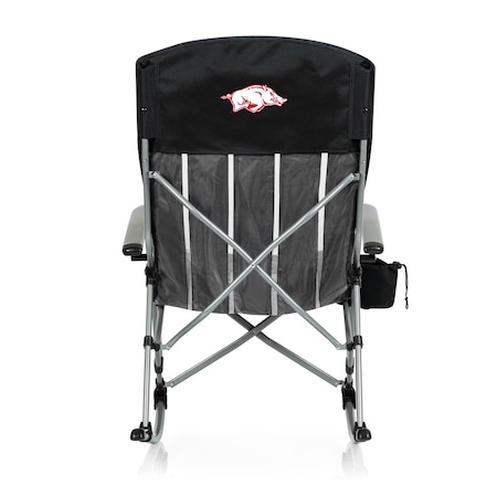 Picnic Time Family Of Brands NCAA Arkansas Razorbacks Outdoor Rocking Camp Chair - XL Heavy Duty Camping Chair 805-01-175-034-0