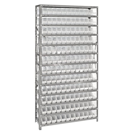 Quantum Storage Systems 12X75 SHELF UNIT W/144 BINS CLEAR 1275-100CL