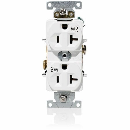 Leviton Weather-Resistant Duplex Receptacle, 20 Amp, 125 Volt WBR20-W
