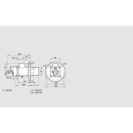 Honeywell BIO 65HB 750/635 34 EB, BURNERS GAS W ATT KS84099506