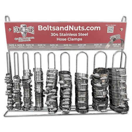 Boltsandnuts.Com 304 Stainless Steel Worm Gear Hose Clamps - 146 PCS Assortment Kit #565