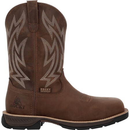 Rocky Ride LTE Waterproof Western Boot, Brown, Size 12 RKW0473
