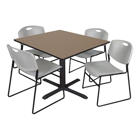 Cain Breakroom Table and Chair Set TB4848NO44GY