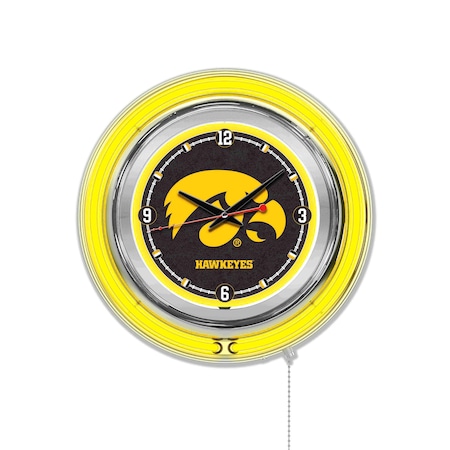 Holland Bar Stool Co University of Iowa Double Neon 15" Clock Clk15IowaUn