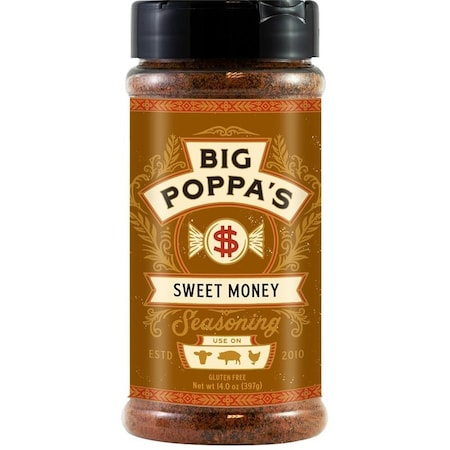 Big Poppas BBQ Rub, Sweet Money Flavor, 14 oz Shaker OW86400-C