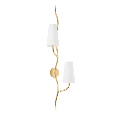 Corbett Lighting Cortona 2 Light Wall Sconce 13.5 In. Vintage Gold Leaf 436-48-VGL