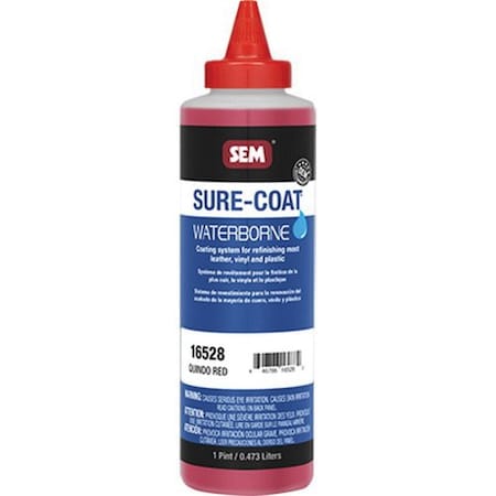 Sem Sure-Coat Waterborne Mixing System, 1 Pint Can, Quindo Red, Liquid 16528