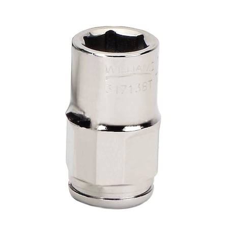 Williams 3/8" Drive, 10mm Metric Socket, 6 Points, Bolt Thru 3/8" D, 6Pt, 10mm JHW31710BT