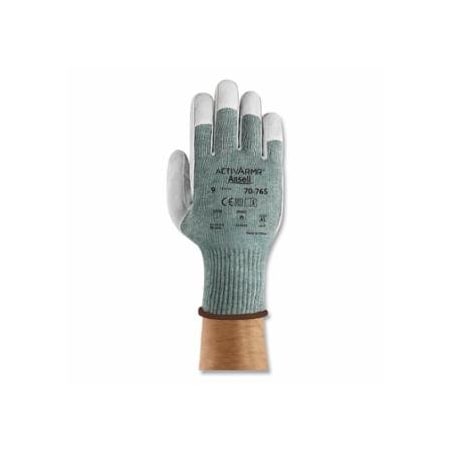 Activarmr 70-765 Cut-Resistant Gloves with Leather Palm, Size 11, Mint/Leather, 12PK 012-70-765-11