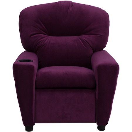 Flash Furniture Kids Recliner, 25" to 39" x 28", Upholstery Color: Purple, Weight Capacity: 90 lb. BT-7950-KID-MIC-PUR-GG