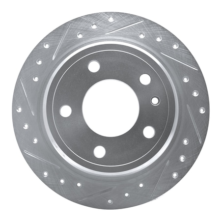 Dynamic Friction Co DFC Brake Rotor - Drilled and Slotted - Silver 631-31015L