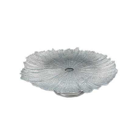 Palacedesigns Coral 15 in. Silver Footed Cake Plate - 15in. - Silver PA3179244