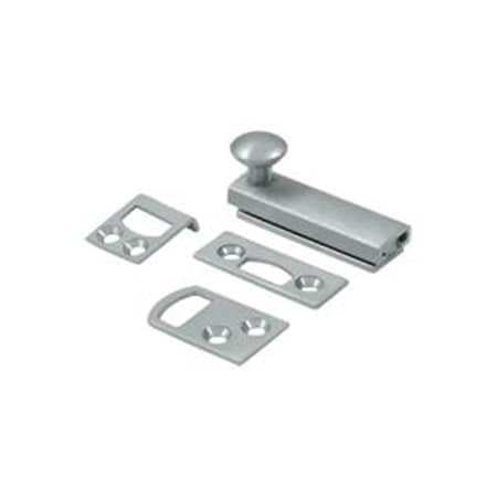 Dendesigns 2 in. Heavy Duty Surface Bolt with Concealed Screw- Satin Chrome, Solid DE3853625
