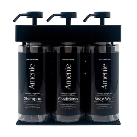 Amenie Sicilian Tangerine SOLera Oval 3 Chamber Refillable Dispenser, Black 39388-O3-C-ST