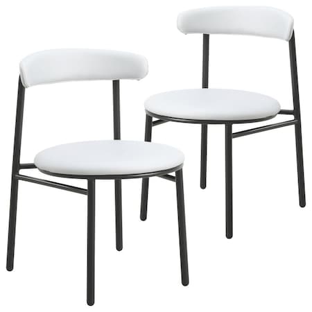 Leisuremod Lume Modern Dining Side Chair in Polyester with Black Steel Frame in Grey, 2PK LC20GR2