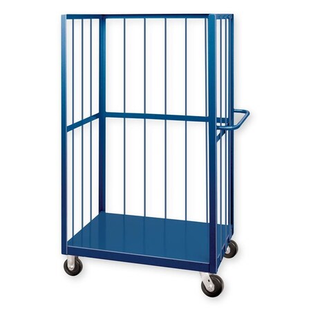 Pucel Three Sided Stock Cart, 24 in W x 30 in L, Light Blue 3SC-30S