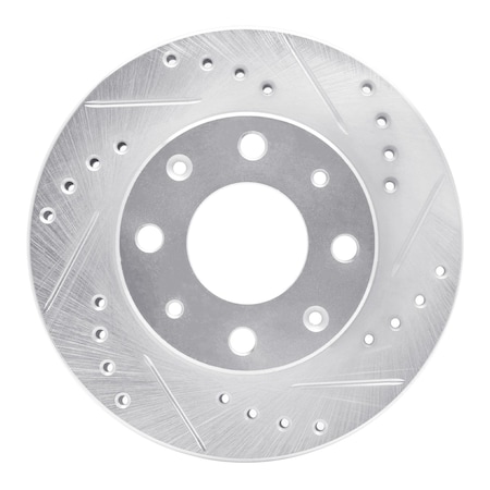 Dynamic Friction Co DFC Brake Rotor - Drilled and Slotted - Silver 631-59005R