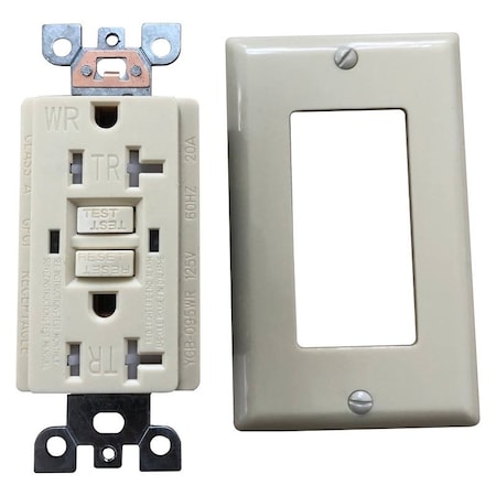 Genmax Genmax GFCI Wall Receptacle, 20 A, Ivory TRWR20VST