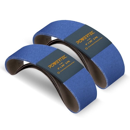 Powertec 4 in W, 36 in L, Zirconia Alumina, Blue 443606Z-3-P2N