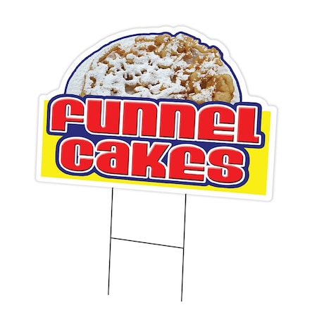 Signmission Funnel Cakes Yard Sign & Stake outdoor plastic coroplast window, C-DC-1824-Funnel Cakes C-DC-1824-Funnel Cakes