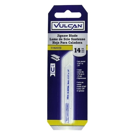Vulcan Jig Saw Blade, 2-3/4 in L, 14 TPI, HSS Tooth Cutting Edge 823331OR
