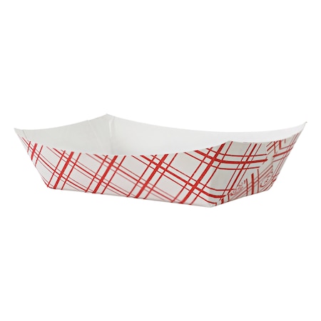 Cascades Pro 6oz Red Plaid Food Tray PFAS Free EFT40