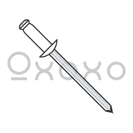 Oxoxo 1/8X.06-.12 Steel Rivet With Steel Mandrel With White Eyelet, 10000PK 323006