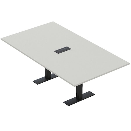 Skutchi Designs 6ft Rectangular Conference Table With Power | Harmony Series | 6 Person Meeting Room Table HAR-REC-48x72-T.BK-U779-EBLK
