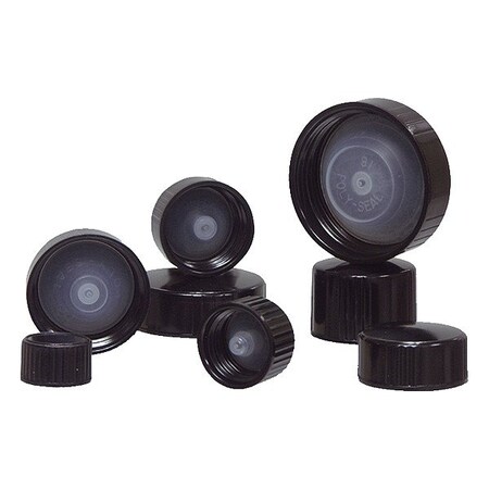 Qorpak Cap, Black, Polyethylene, PK576 CAP-00176