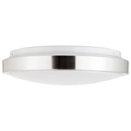 Sunlite LED 11in. Brushed Nickel Slim Saucer Flush Mount Ceiling Light Fixture, 15W 80W = 2700K-5000K 87765-SU