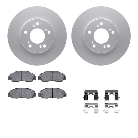 Dynamic Friction Co DFC GEOSPEC Coated Rotors with 5000 Brake Pads - Ceramic and Hardware 4512-59145